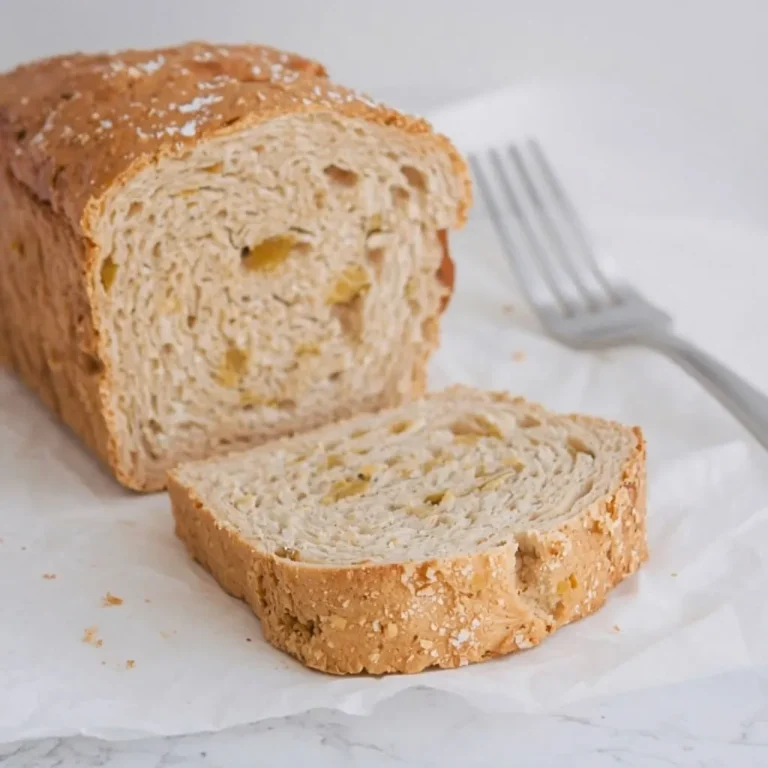 A slice of golden brioche bread showing its soft, fluffy texture on a wooden cutting board.